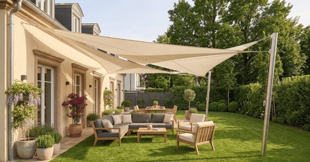 Sonnensegel Dreieich – großflächiger Sonnenschutz im Garten